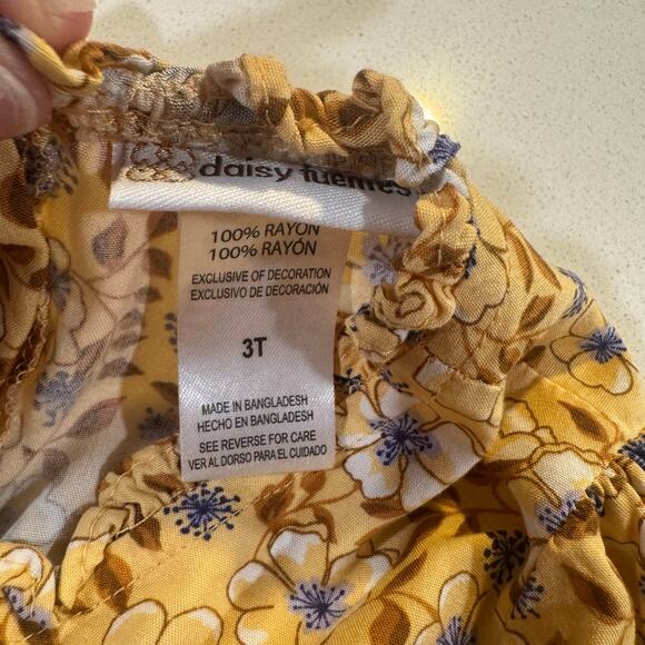 Daisy Fuentes Toddler Girl 3T Floral Long Sleeve Fall Dress - Picture 3 of 4